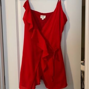Red wrap dress